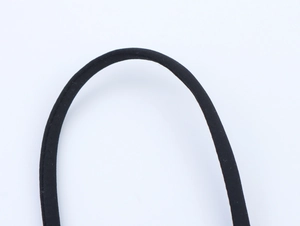 Macro detail of high-elastic black nylon fabric strap with premium knitted texture
