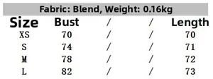 Detailed size chart for women linen blend halter top and skirt set showing XS to L sizes
