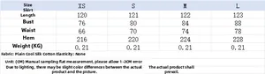 Guide des tailles pour robe à fleurs incluant buste taille et longueur en centimètres