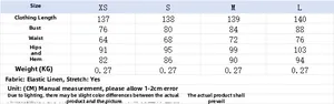 Size chart detail for 2025 summer halter midi dress with length and bust measurements