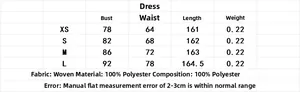 Detailed size chart for floral halter neck maxi dress with measurements in XS to L