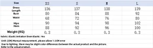 Size chart for the summer gold accented maxi dress with detailed body measurements in cm
