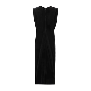 Elegantes schwarzes ärmelloses Samtkleid mit Rückenreißverschluss und minimalistischem Design