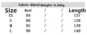 Size chart showing bust and length measurements for the floral off-shoulder dress
