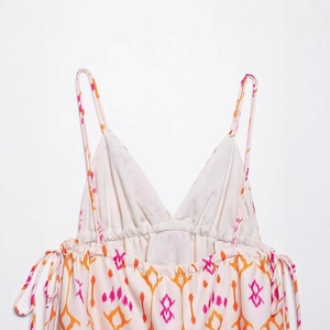 Boho chic floral sequin embroidery camisole top with deep V-neck and thin straps