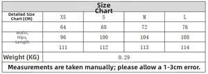 Tableau des tailles détaillé pour ensemble en lin avec mesures de taille, hanche et pantalon