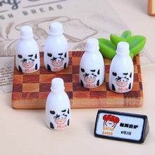 Mini bouteilles de lait en résine avec motifs de vache pour bricolage et déco
