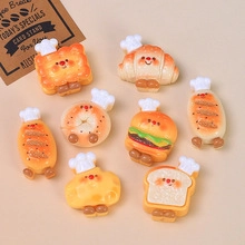 Mini figurines de boulangerie en résine avec visages mignons pour accessoires créatifs