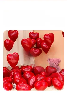 Romantic heart-shaped red latex balloons made of thickened anti-explosion material