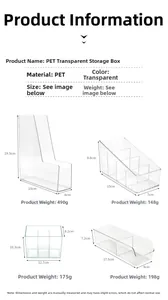 Detailed PET transparent organizers showing various sizes and sturdy clear material structures