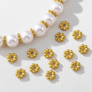 Stainless Steel Snowflake Flower Spacer Beads Gold Plated DIY Jewelry Making Findings Bracelet Necklace Craft Accessories