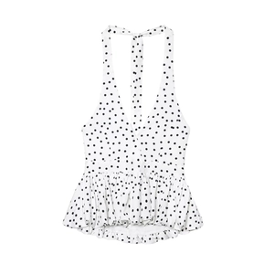 Chic halter neck polka dot peplum top for women with deep V-neck and sleeveless design