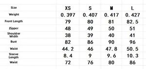 Tableau des tailles détaillé pour la robe d'été montrant les mesures du XS au L en cm