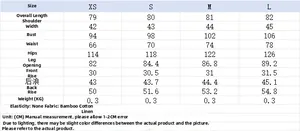 Size chart detail for sleeveless plaid romper showing dimensions from XS to L in centimeters