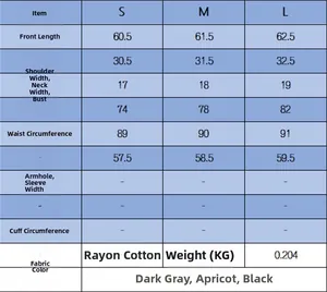 Detailed size chart with measurements for the women's sleeveless knitted tank top