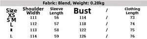 Size chart showing XS to L measurements for this loose V-neck asymmetrical lace blouse