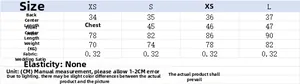 Tableau détaillé des tailles pour haut bustier à strass incluant mesures de poitrine