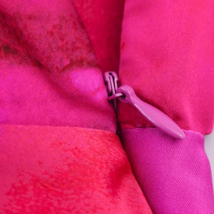 Magenta summer backless dress featuring a high-quality invisible zipper and smooth fabric