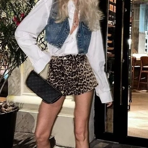 Women Sexy Leopard Print High Waist Shorts Summer Casual Street Style Straight Leg Shorts Fashion Animal Print Bottoms