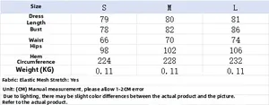 Detailed size chart for women's floral summer dress including measurements in CM