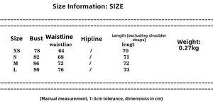 Tableau des tailles avec mesures du buste et de la taille pour robe en popeline
