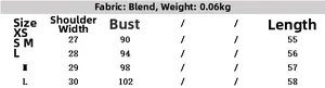 Size chart for women's sleeveless layered top showing detailed measurements in centimeters