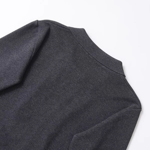Chic dark grey knitted double-breasted jacket with premium shoulder stitching details