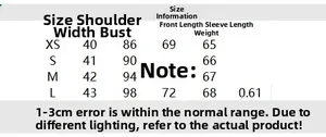 Detailed size chart with shoulder and chest measurements for slim fit padded shoulder jacket