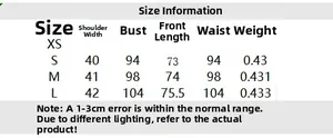 Size chart for women street fashion blazer showing shoulder, bust, length and weight