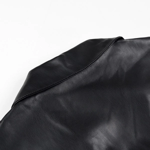 Robe courte en cuir PU noir pour femme avec col rabattu, mode automne hiver 2024 chic