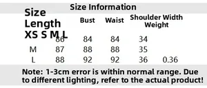 Detailed size chart for the round neck sequined mini dress with measurements in cm