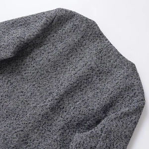 Chic herringbone woven texture jacket for women with premium shoulder tailoring detail