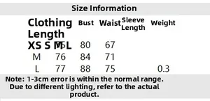 Size guide for V-neck pleated dress with detailed measurements for S, M, and L sizes