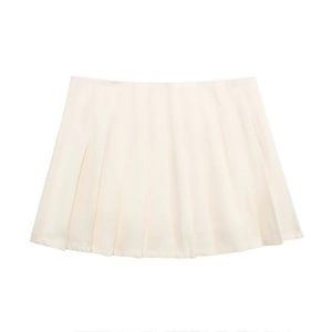 Gonna a pieghe bianco avorio da donna con pieghe uniformi eleganti in stile minimalista