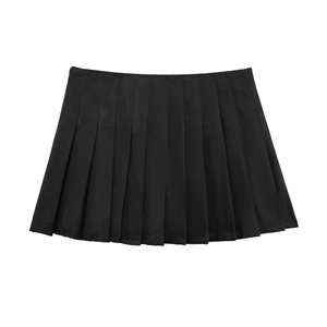 Gonna a pieghe nera classica a vita alta stile tennis per un look casual e alla moda