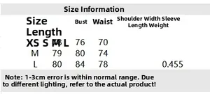 Size chart table for the French style square neck mini dress with measurements in centimeters
