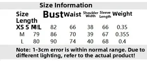 Detailed size information chart for floral ruffle v-neck long sleeve spring dress