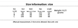 Detailed size chart for the plaid strap mini dress including bust and waist measurements