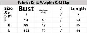 Size chart table for women's burgundy knit set including chest, shoulder and length metrics