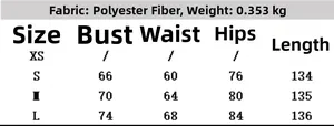 Size chart table for women's green V-neck dress showing bust waist and length in cm