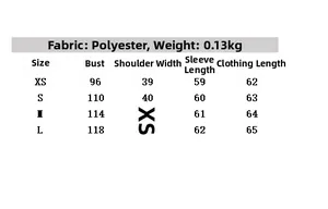 Tabella taglie dettagliata per camicia da donna con pizzo, misure dalla XS alla L