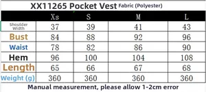 Tableau des tailles détaillé pour ensemble gilet sans manches et pantalon de XS à L