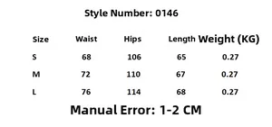 Detailed size chart for women's bomber jacket set with waist, hips, and length measurements