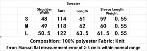 Tableau détaillé des tailles pour l'ensemble cardigan et caraco en maille à carreaux