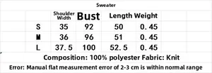Tableau des tailles détaillé pour gilet tricoté femme avec mesures d'épaules et buste