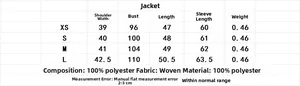 Tableau des tailles pour veste en fausse fourrure femme avec mesures en cm