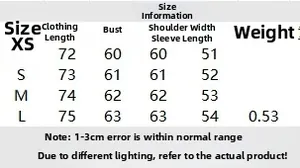 Detailed size chart for women pullover sweater featuring lengths for XS to L measurements
