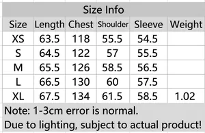 Detailed size chart for vintage suede jacket showing XS to XL measurements in centimeters