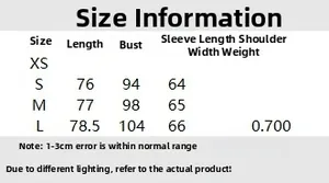 Size chart for women's slim fit blazer with measurements in cm for length, bust, and sleeve