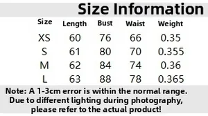 Tableau des tailles détaillé pour robe bustier dos nu avec mesures du XS au L